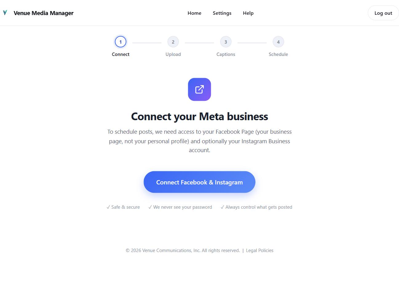 Social media scheduling flow